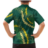 Hawaii Puakenikeni - Maile Lei Family Matching Mermaid Dress and Hawaiian Shirt Sage Green