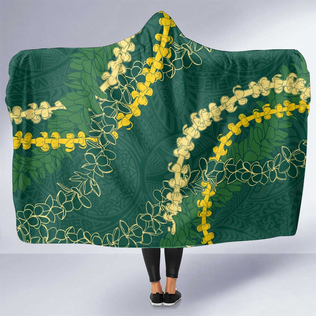 Hawaii Puakenikeni - Maile Lei Hooded Blanket Sage Green