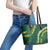 Hawaii Puakenikeni - Maile Lei Leather Tote Bag Sage Green