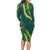 Hawaii Puakenikeni - Maile Lei Long Sleeve Bodycon Dress Sage Green