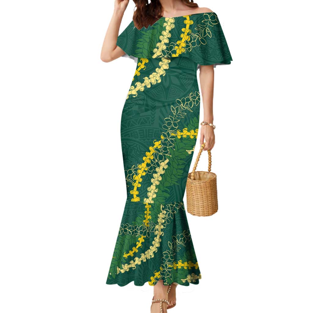 Hawaii Puakenikeni - Maile Lei Mermaid Dress Sage Green