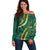 Hawaii Puakenikeni - Maile Lei Off Shoulder Sweater Sage Green