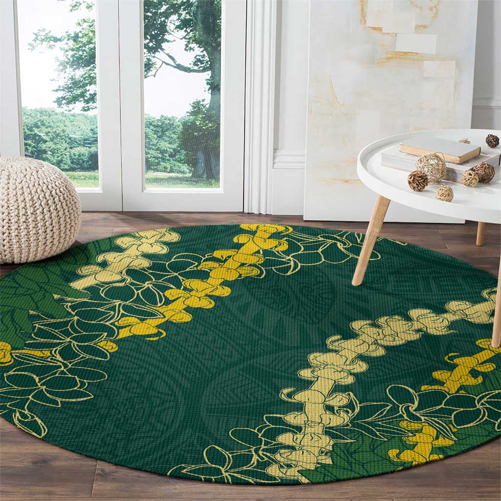 Hawaii Puakenikeni - Maile Lei Round Carpet Sage Green