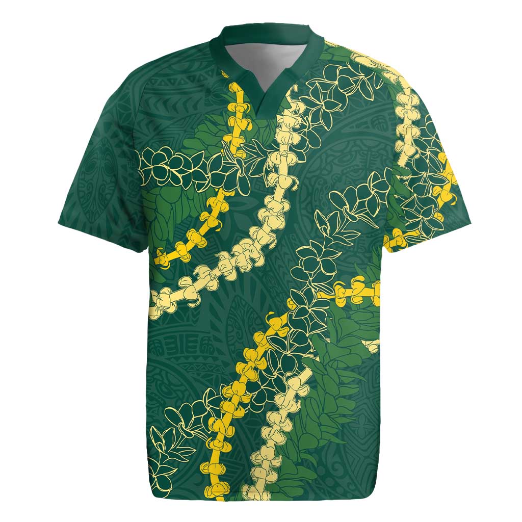 Hawaii Puakenikeni - Maile Lei Rugby Jersey Sage Green