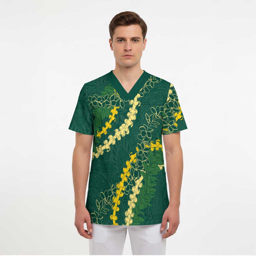 Hawaii Puakenikeni - Maile Lei Scrub Top Sage Green - Polynesian Pride