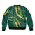 Hawaii Puakenikeni - Maile Lei Sleeve Zip Bomber Jacket Sage Green