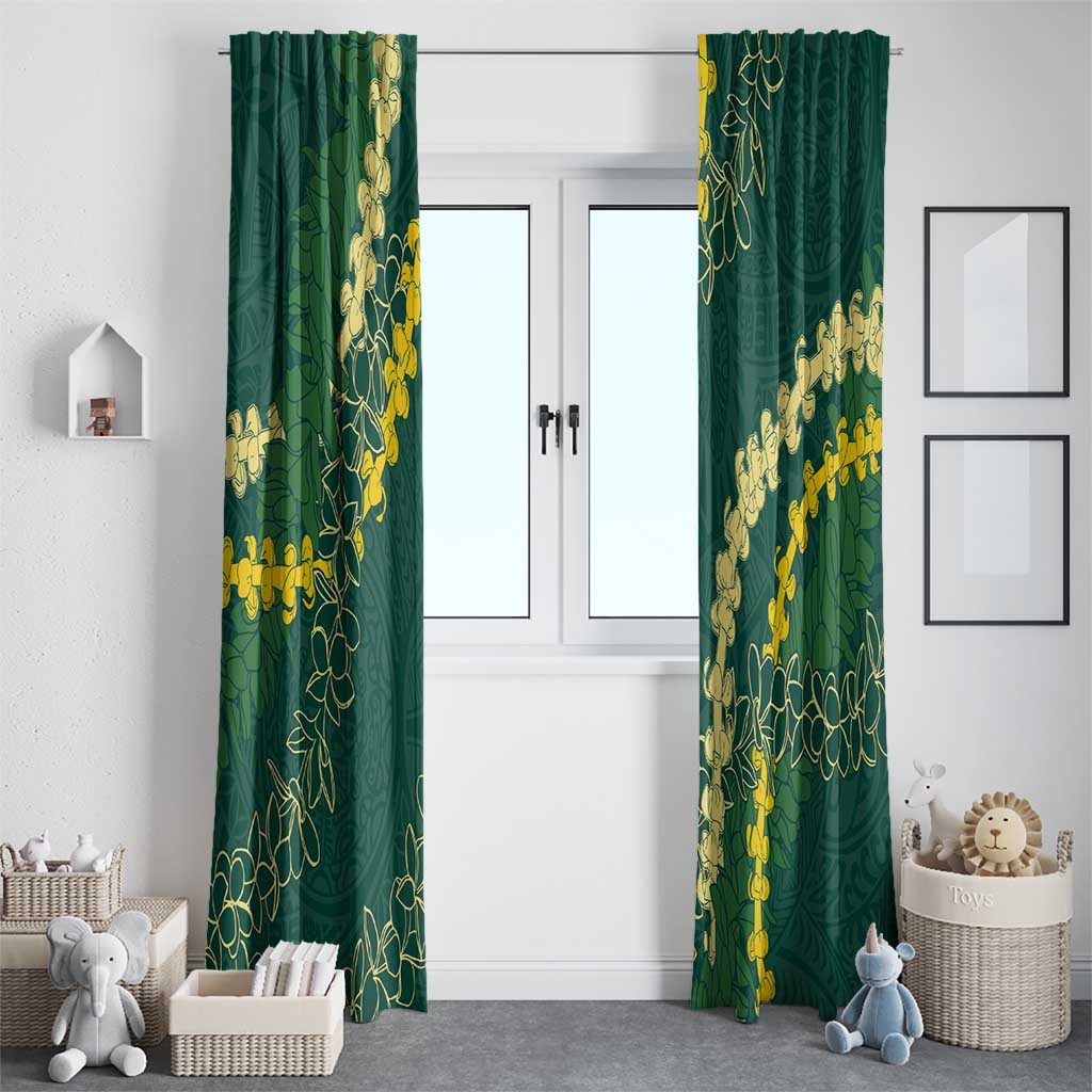 Hawaii Puakenikeni - Maile Lei Window Curtain Sage Green
