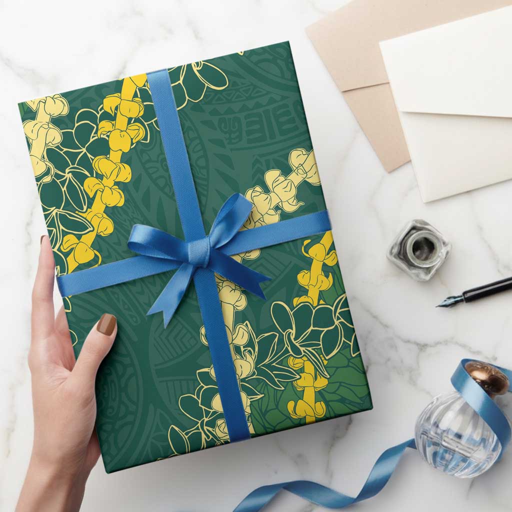 Hawaii Puakenikeni - Maile Lei Wrapping Paper Sage Green