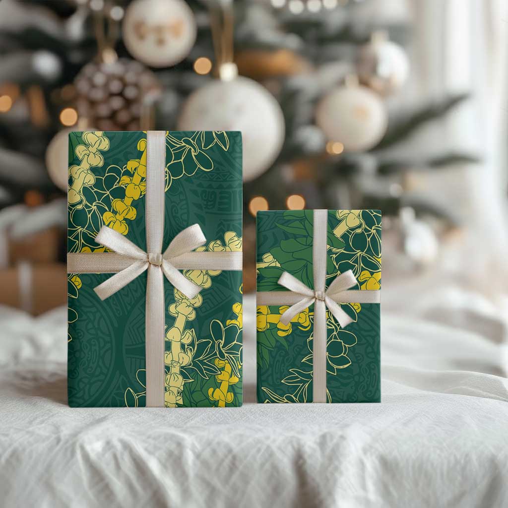 Hawaii Puakenikeni - Maile Lei Wrapping Paper Sage Green