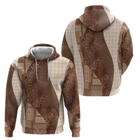 Polynesian Tribal Pattern Patchwork Picturesque Hoodie Mocha