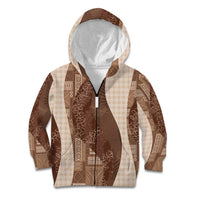 Polynesian Tribal Pattern Patchwork Picturesque Kid Hoodie Mocha