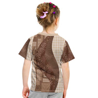 Polynesian Tribal Pattern Patchwork Picturesque Kid T Shirt Mocha