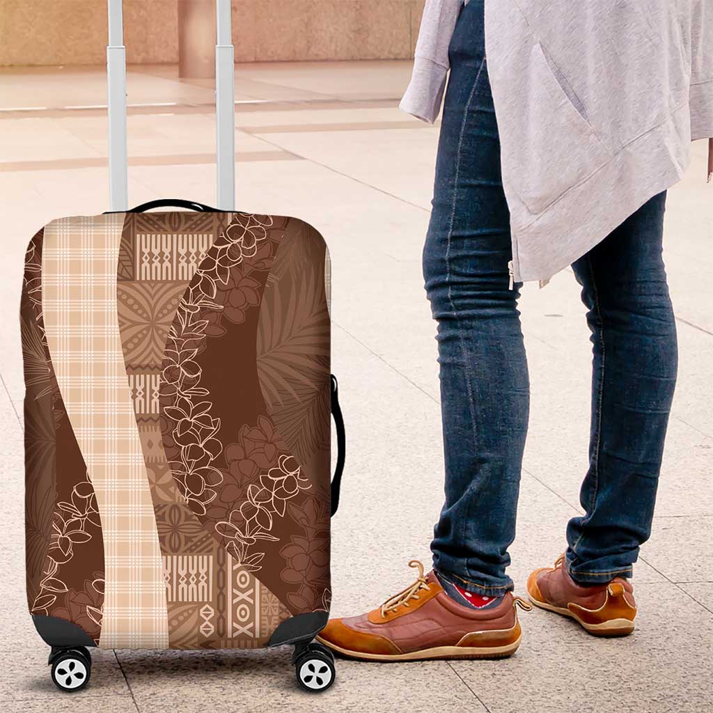 Polynesian Tribal Pattern Patchwork Picturesque Luggage Cover Mocha