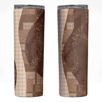 Polynesian Tribal Pattern Patchwork Picturesque Skinny Tumbler Mocha
