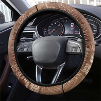 Polynesian Tribal Pattern Patchwork Picturesque Steering Wheel Cover Mocha