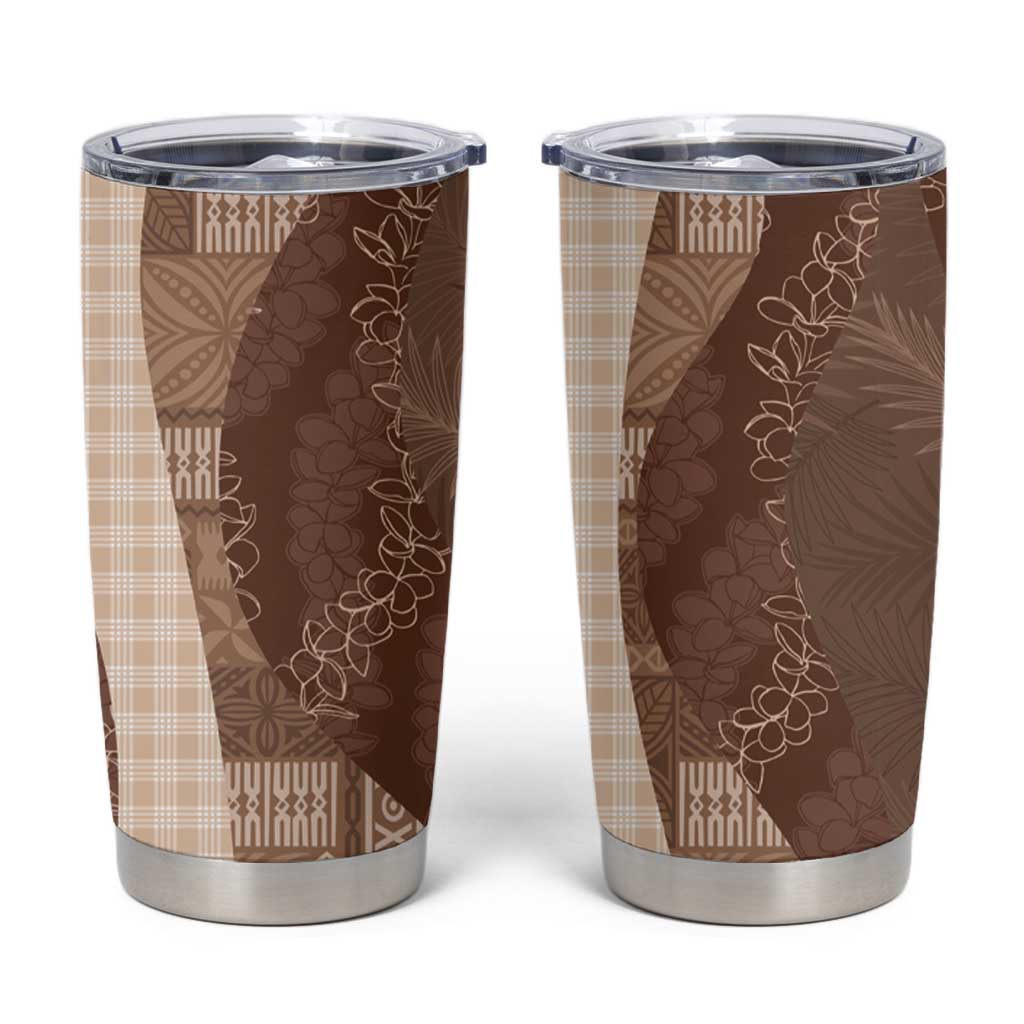 Polynesian Tribal Pattern Patchwork Picturesque Tumbler Cup Mocha