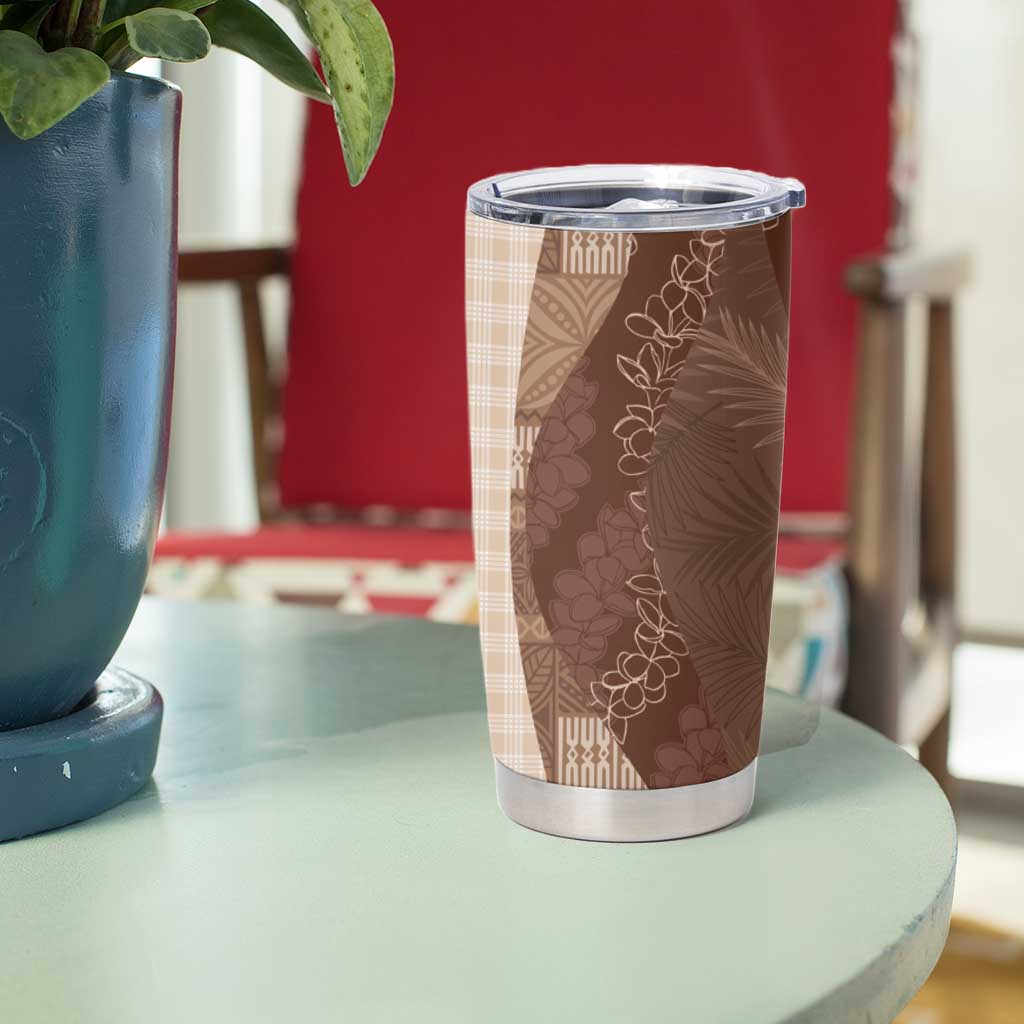 Polynesian Tribal Pattern Patchwork Picturesque Tumbler Cup Mocha