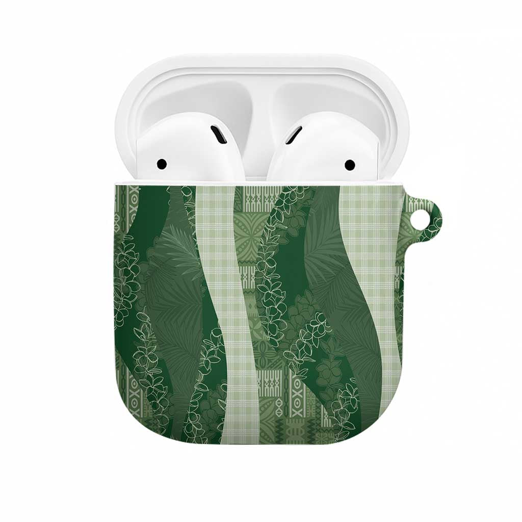Polynesian Tribal Pattern Patchwork Picturesque AirPods Case Sage Green