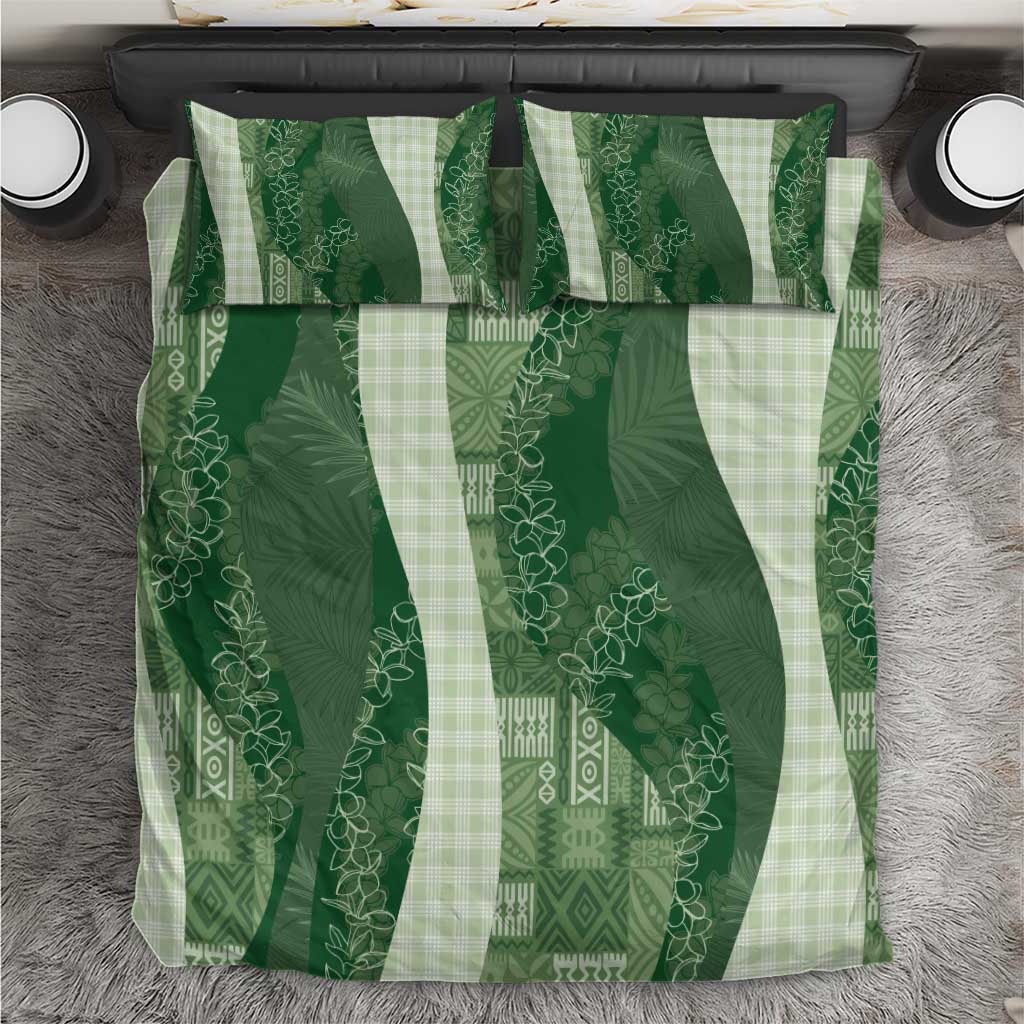 Polynesian Tribal Pattern Patchwork Picturesque Bedding Set Sage Green