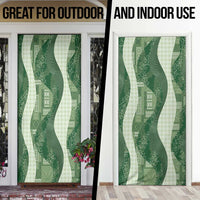 Polynesian Tribal Pattern Patchwork Picturesque Door Cover Sage Green