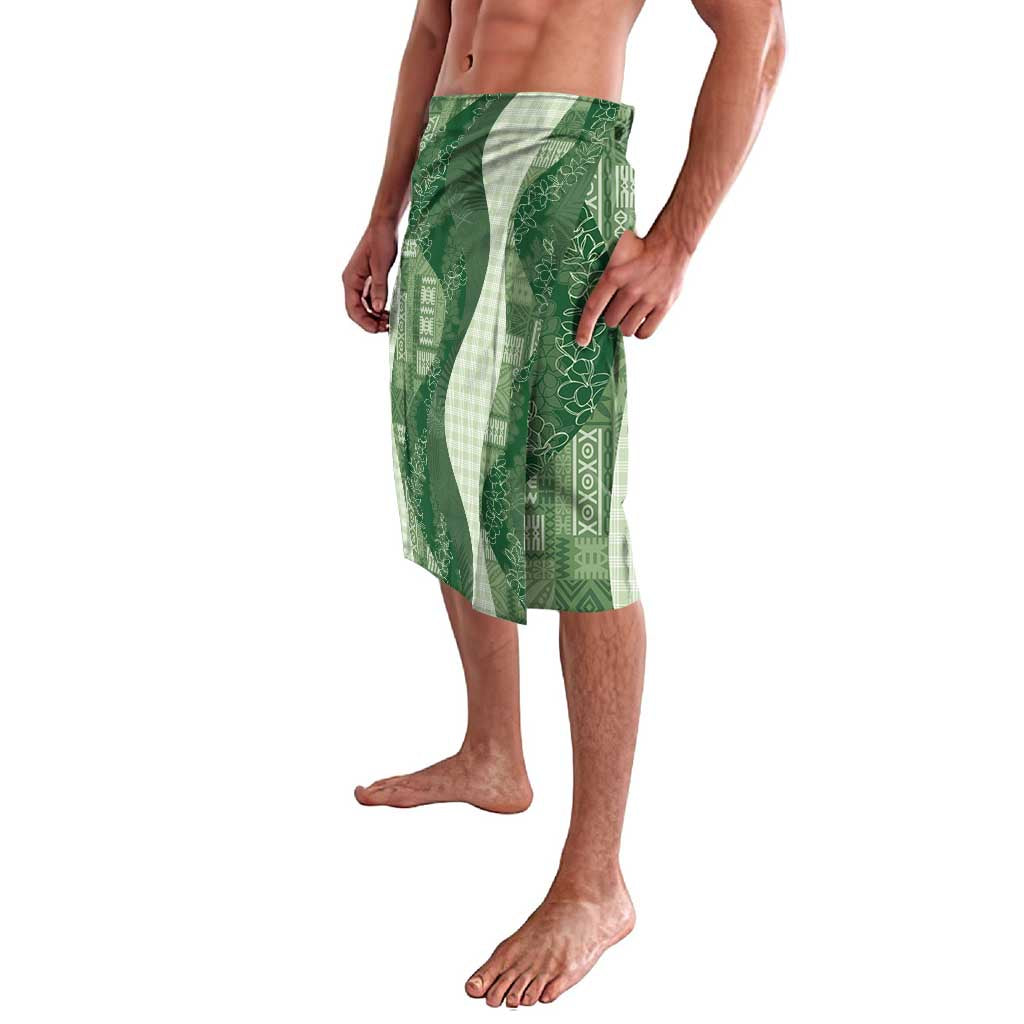 Polynesian Tribal Pattern Patchwork Picturesque Lavalava Sage Green