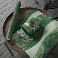 Polynesian Tribal Pattern Patchwork Picturesque Wrapping Paper Sage Green