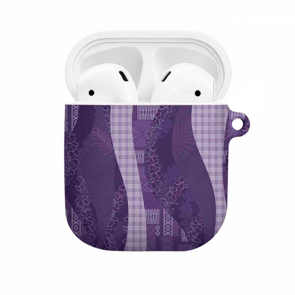 Polynesian Tribal Pattern Patchwork Picturesque AirPods Case Deep Violet