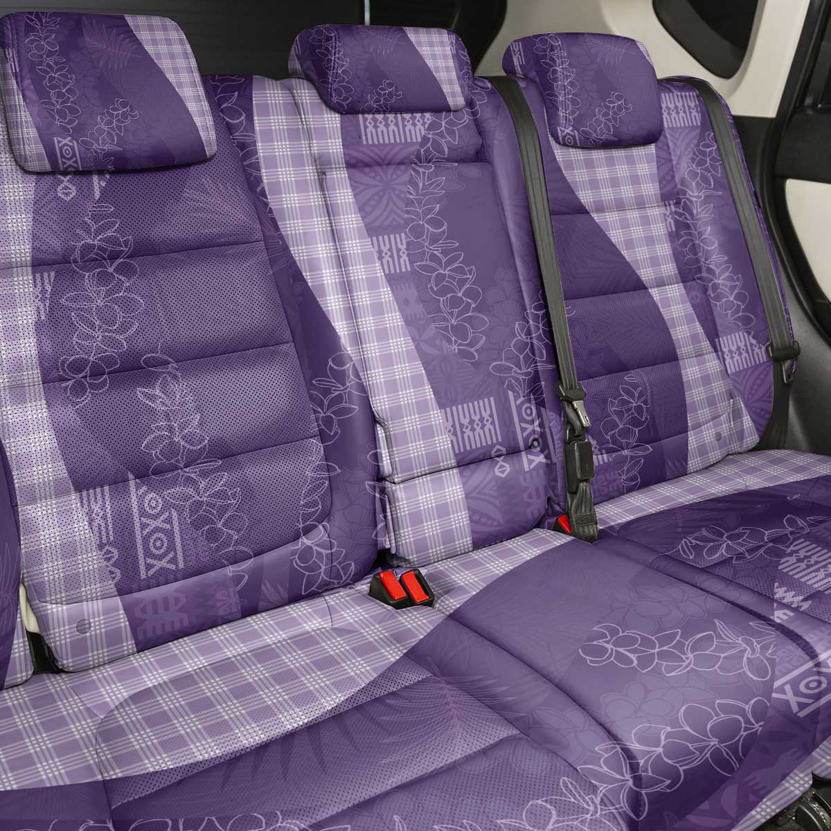 Polynesian Tribal Pattern Patchwork Picturesque Back Car Seat Cover Deep Violet