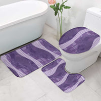 Polynesian Tribal Pattern Patchwork Picturesque Bathroom Set Deep Violet