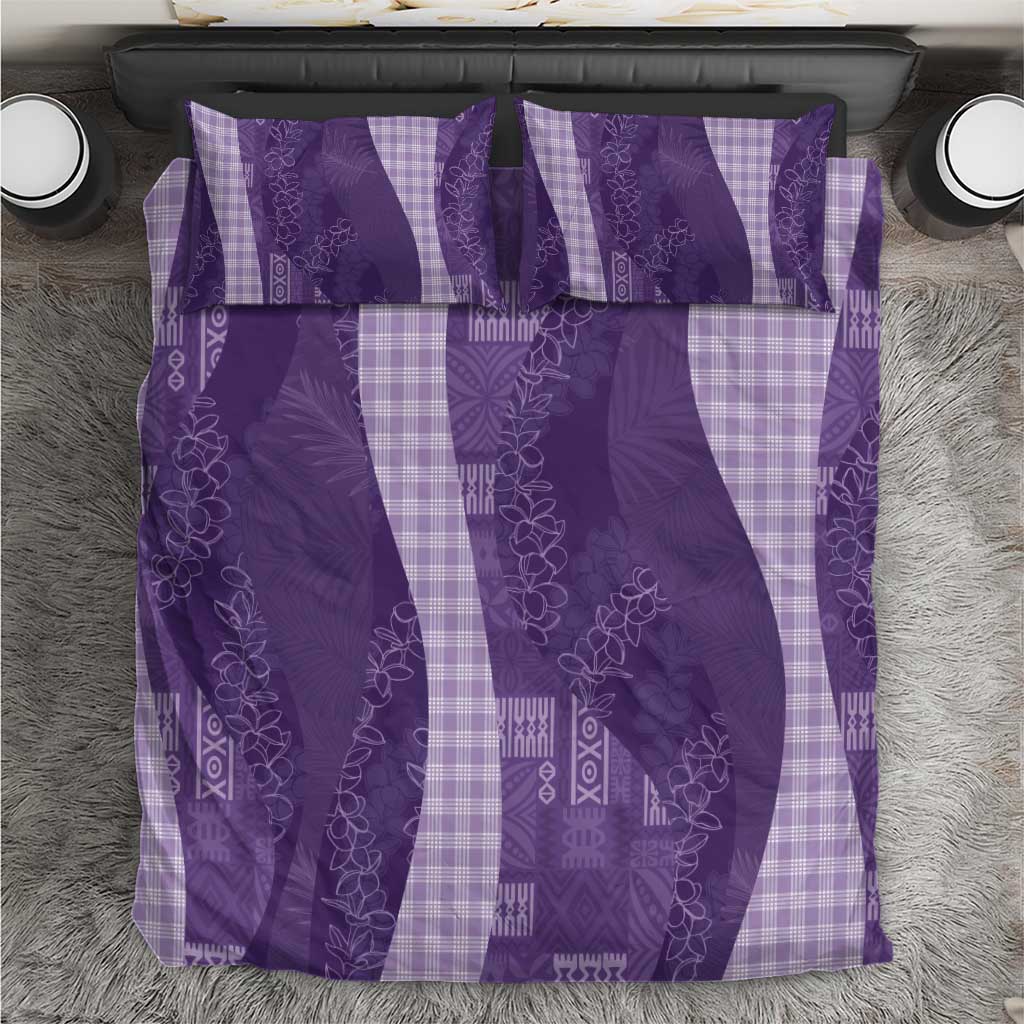 Polynesian Tribal Pattern Patchwork Picturesque Bedding Set Deep Violet