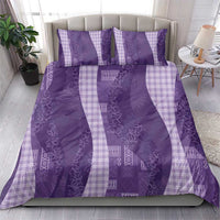 Polynesian Tribal Pattern Patchwork Picturesque Bedding Set Deep Violet