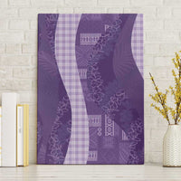 Polynesian Tribal Pattern Patchwork Picturesque Canvas Wall Art Deep Violet