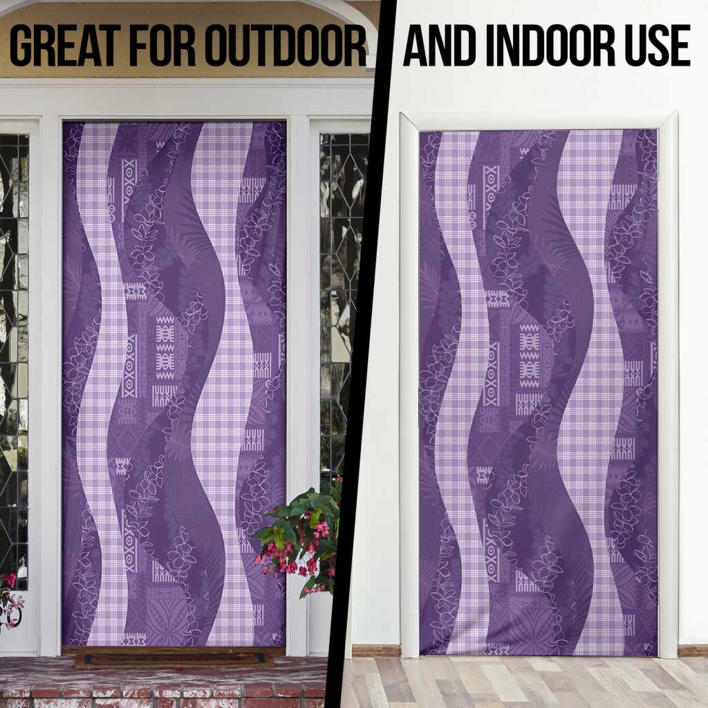 Polynesian Tribal Pattern Patchwork Picturesque Door Cover Deep Violet