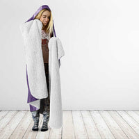 Polynesian Tribal Pattern Patchwork Picturesque Hooded Blanket Deep Violet