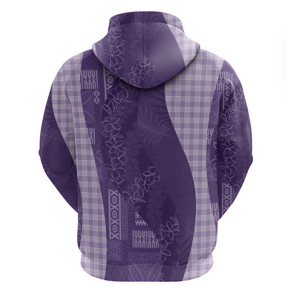 Polynesian Tribal Pattern Patchwork Picturesque Hoodie Deep Violet