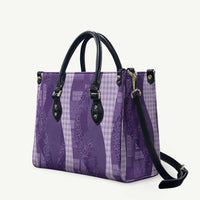 Polynesian Tribal Pattern Patchwork Picturesque Leather Bag Deep Violet