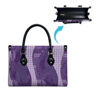 Polynesian Tribal Pattern Patchwork Picturesque Leather Bag Deep Violet