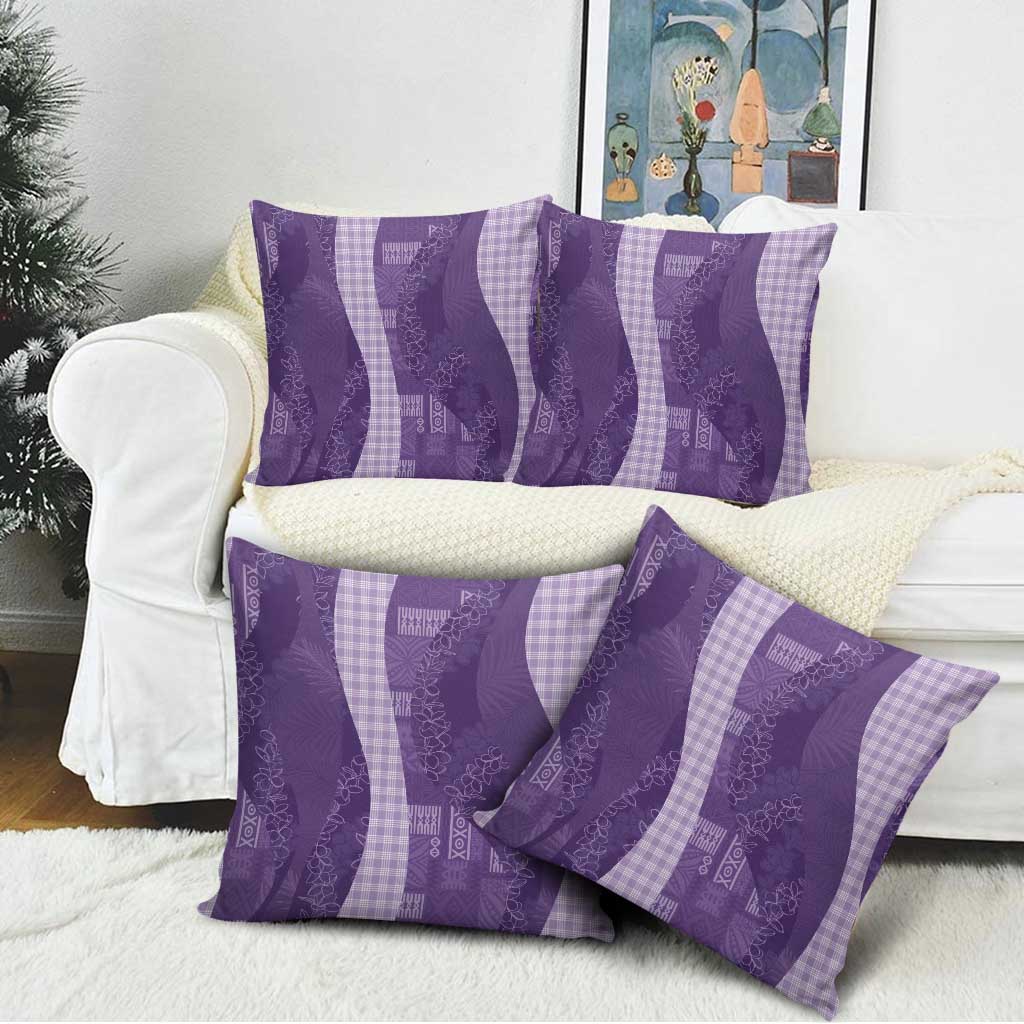 Polynesian Tribal Pattern Patchwork Picturesque Pillow Cover Deep Violet