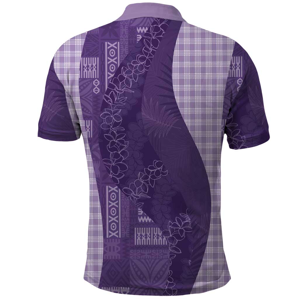Polynesian Tribal Pattern Patchwork Picturesque Polo Shirt Deep Violet