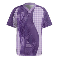 Polynesian Tribal Pattern Patchwork Picturesque Rugby Jersey Deep Violet