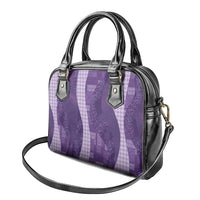 Polynesian Tribal Pattern Patchwork Picturesque Shoulder Handbag Deep Violet