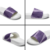 Polynesian Tribal Pattern Patchwork Picturesque Slide Sandals Deep Violet