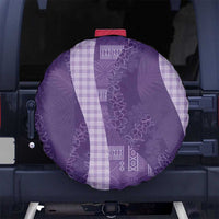 Polynesian Tribal Pattern Patchwork Picturesque Spare Tire Cover Deep Violet