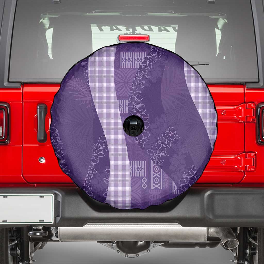 Polynesian Tribal Pattern Patchwork Picturesque Spare Tire Cover Deep Violet