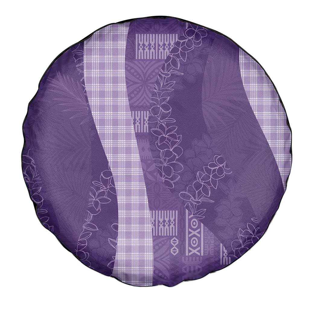 Polynesian Tribal Pattern Patchwork Picturesque Spare Tire Cover Deep Violet