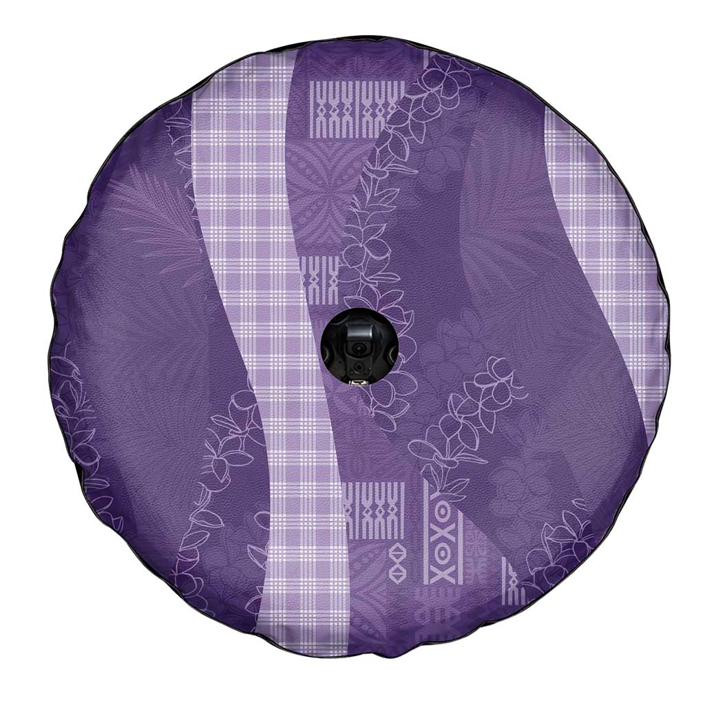 Polynesian Tribal Pattern Patchwork Picturesque Spare Tire Cover Deep Violet