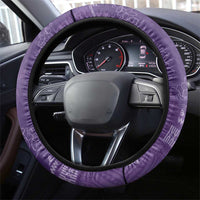 Polynesian Tribal Pattern Patchwork Picturesque Steering Wheel Cover Deep Violet