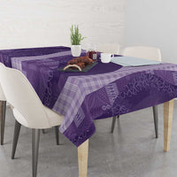 Polynesian Tribal Pattern Patchwork Picturesque Tablecloth Deep Violet