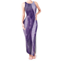Polynesian Tribal Pattern Patchwork Picturesque Tank Maxi Dress Deep Violet