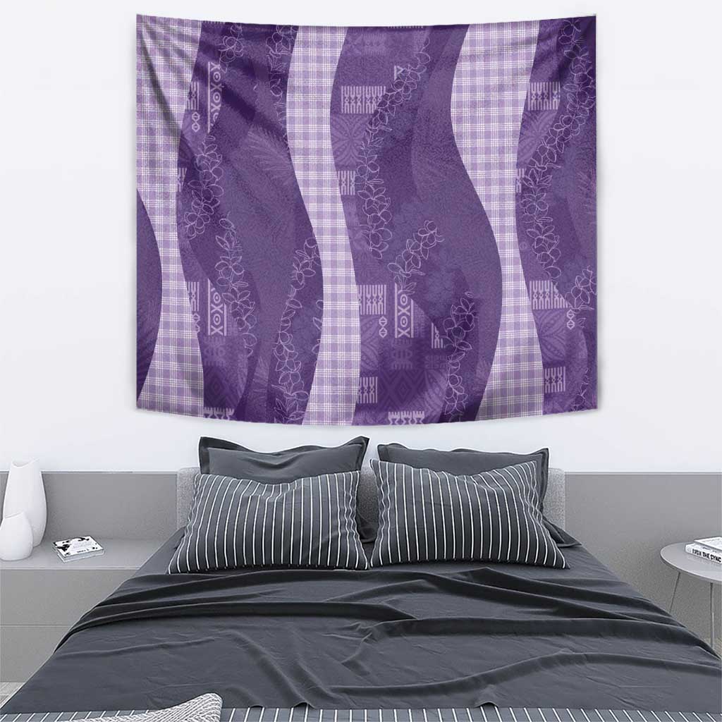 Polynesian Tribal Pattern Patchwork Picturesque Tapestry Deep Violet